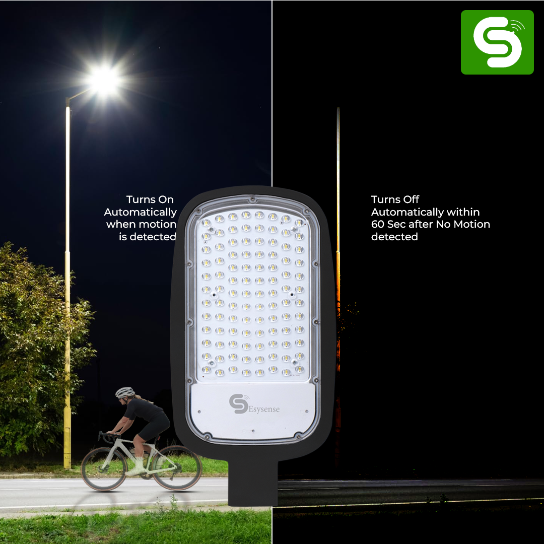 Motion sensor Street Light | Radar Motion Sensor Streetlight with Auto On/Off Functionality | IP65 | 30W
