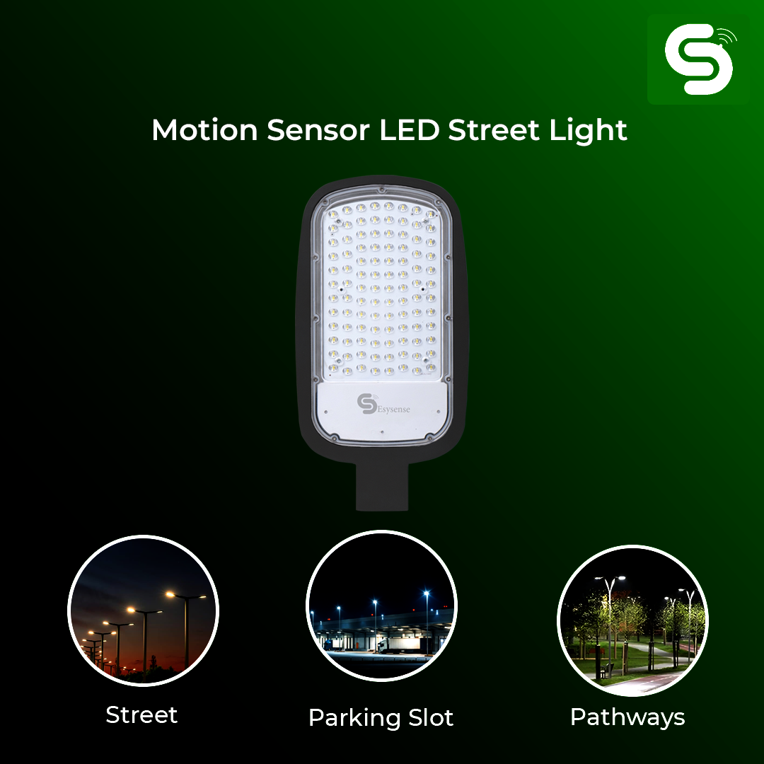 Motion sensor Street Light | Radar Motion Sensor Streetlight with Auto On/Off Functionality | IP65 | 30W