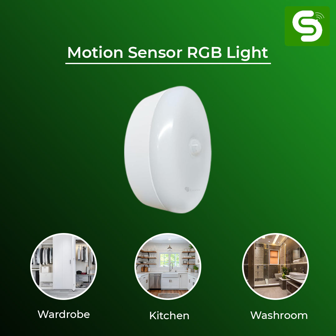 Motion Sensor RGB Light | Auto On/Off | 2200mAh Rechargeable | 360° Detection | IP20 | ESY-RGB