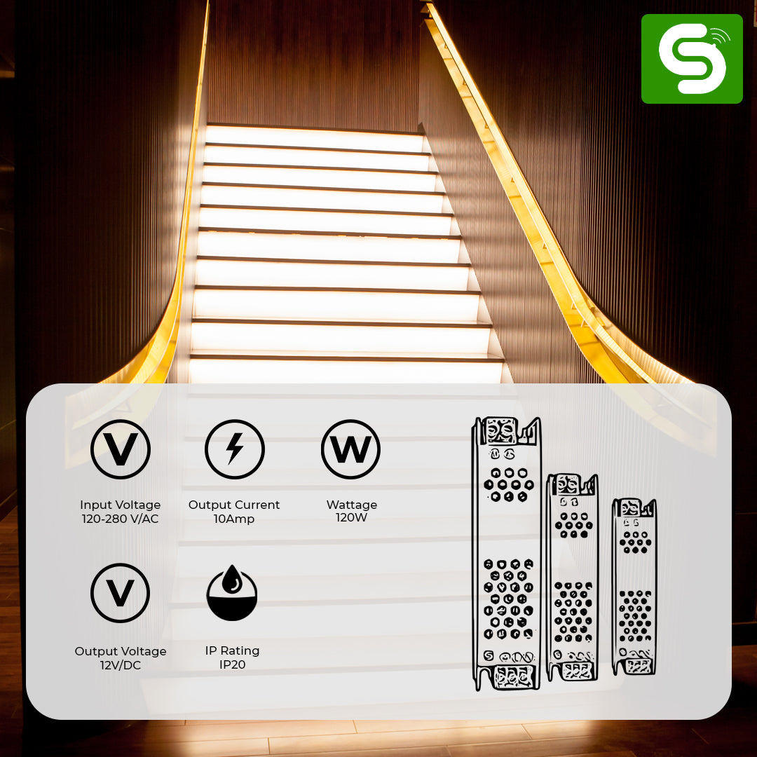 Step Staircase Controller Sensor Kit, 5 Meter LED Strip x 8 Roll Strips