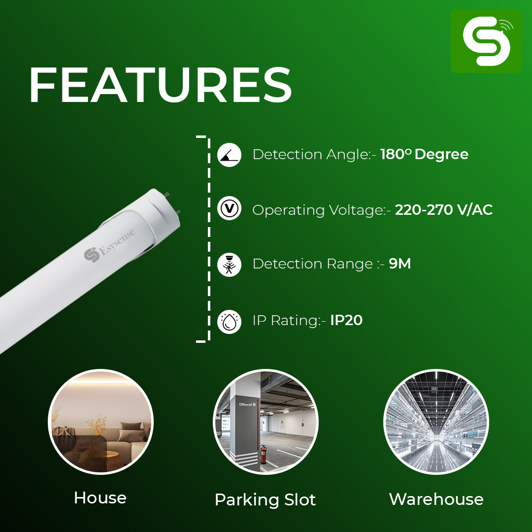 Retrofit motion sensor tubelight, motion sensor tubelight, auto on/off motion sensor tubelight, auto dimmable motion sensor tubelight