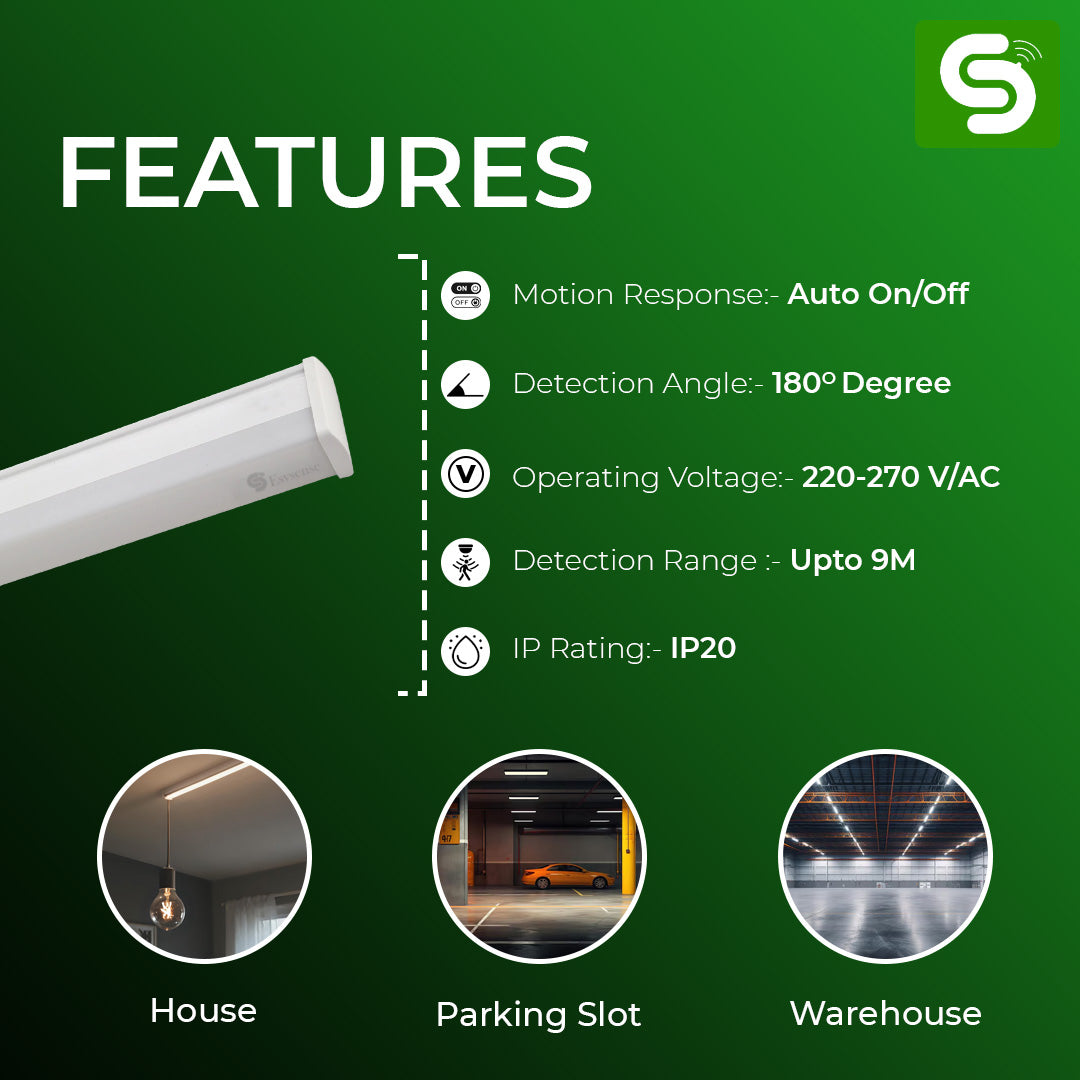 motion sensor tubelight, motion sensor auto on off tubelight,