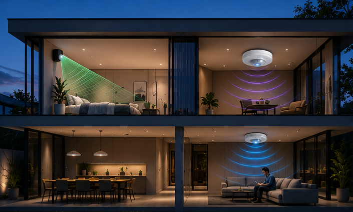 PIR vs Microwave vs Radar Motion Sensors comparison for smart lighting and automation