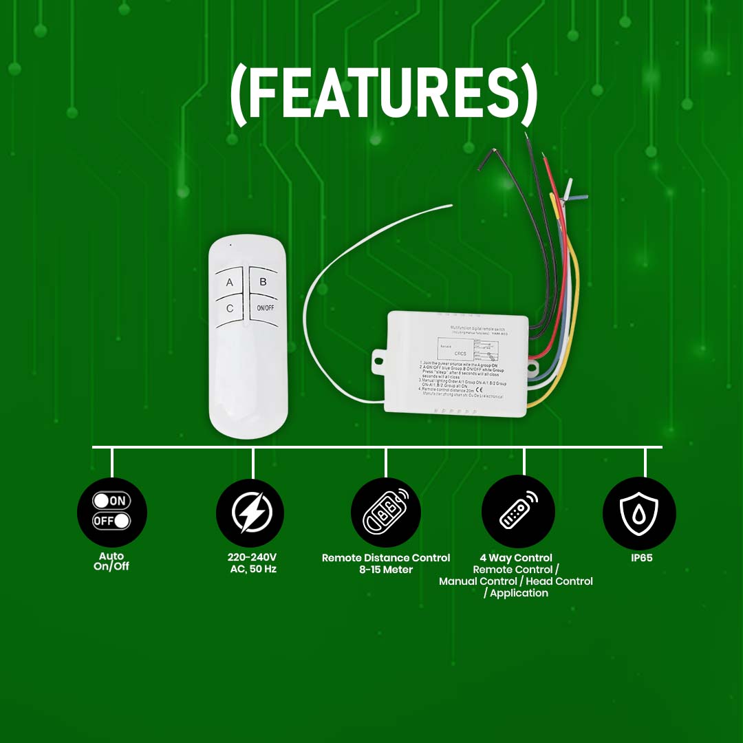 ESYSENSE | 4-Way Digital RF Remote Control Remote-Control Wireless Switch | ESY-TC35