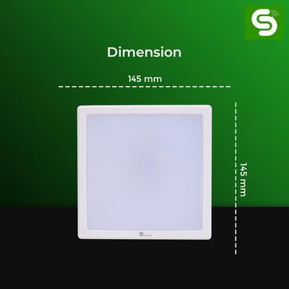 Radar Motion Sensor LED Panel Light | Surface Mount Square Panel Light with Auto On/Off Functionality | IP20 | 12W