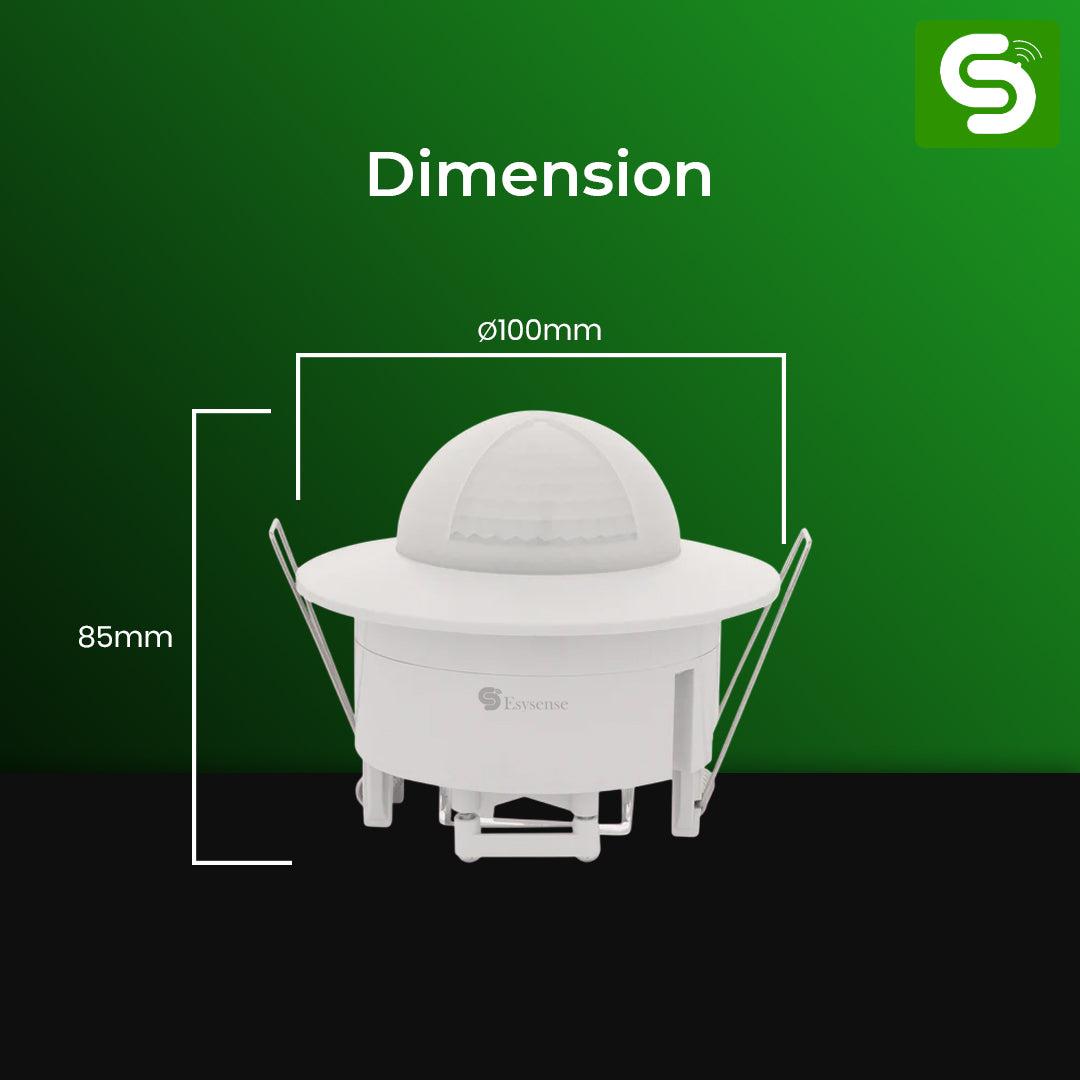 360° Ceiling-Mount PIR Occupancy Sensor with Remote Control | Recessed Ceiling Mount PIR Motion Sensor |  ESY-P17