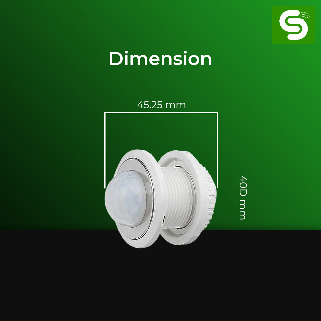 Adjustable Mini PIR Motion Sensor | 120° Automatic Light Control | 40W Load Capacity | ESY-P08
