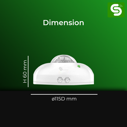 360° Ceiling-Mount PIR Motion Sensor Switch | 6M Detection Range | Auto On/Off | Adjustable Delay & Light Sensitivity | 300W Load Capacity | P32