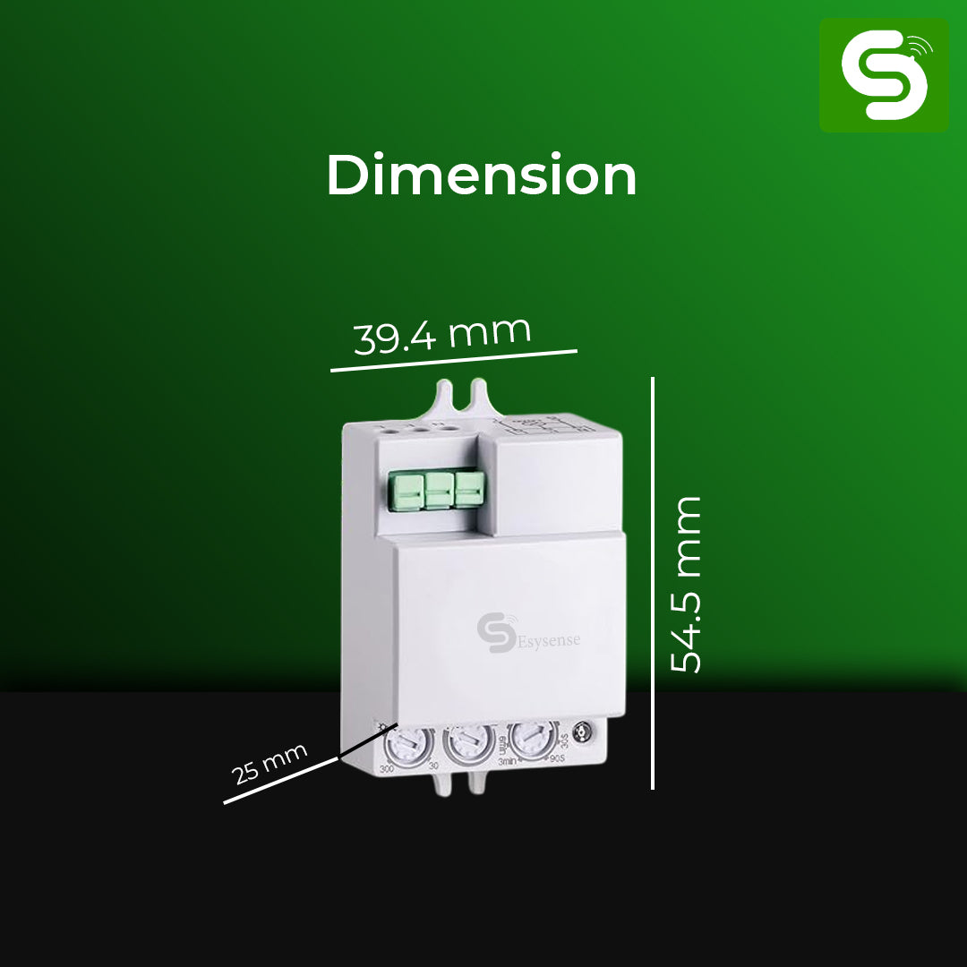 Microwave Motion Sensor, 180°/360° Detection, 220-240V AC, Adjustable Sensitivity & Timer, ESY-M11