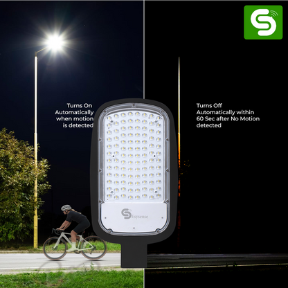 Motion sensor Street Light | Radar Motion Sensor Streetlight with Auto On/Off Functionality | IP65 | 30W