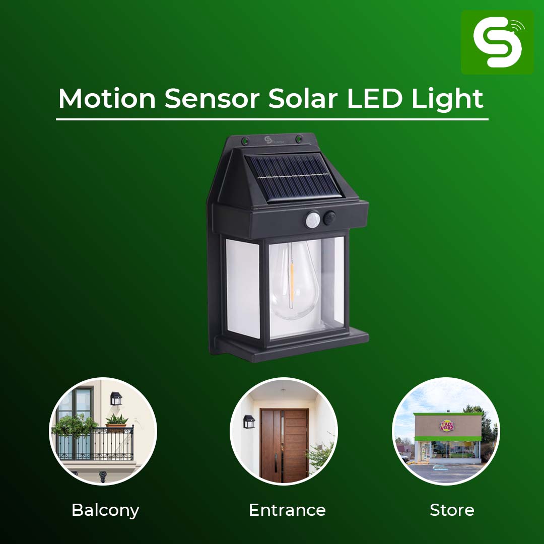Motion Sensor Solar LED Light | PIR Wall Mount Motion Sensor LED Light | IP65 Waterproof Outdoor Lamp