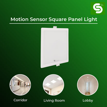 Motion Sensor Square Panel Light | Radar Motion Sensor Square Panel Light with Auto Dimmable Feature | Concealed Mount | IP20 | 15W