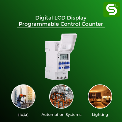 Digital LCD Display Programmable Control Counter/Time Timer Relay Switch: DIN Rail Type |  ESY-TC32