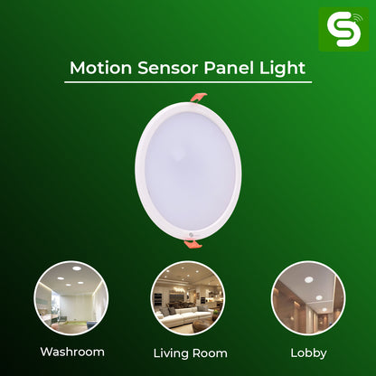 Motion Sensor Round Panel Light | Radar Motion Sensor Round Panel Light with Auto On/Off Feature | IP20 | 20W
