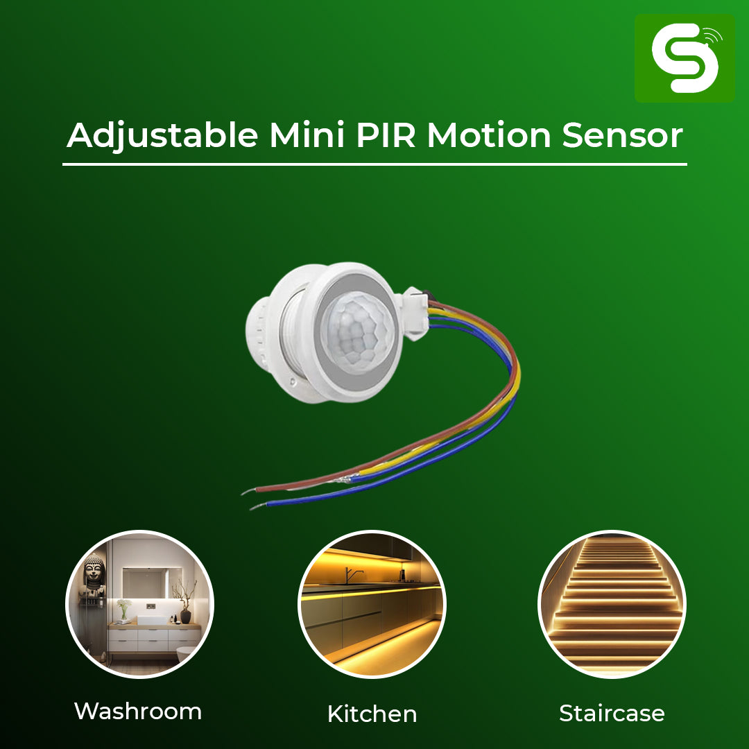 Adjustable Mini PIR Motion Sensor | 120° Automatic Light Control | 40W Load Capacity | ESY-P08