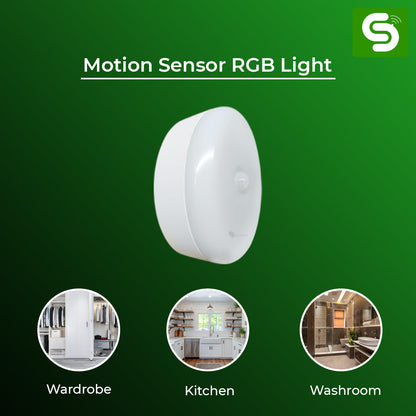 Motion Sensor RGB Light | Auto On/Off  | 2200mAh Rechargeable | 360° Detection | IP20 | ESY-RGB