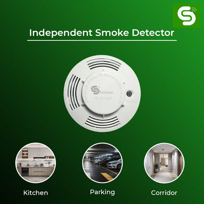 Independent Smoke Detector | 85DB Alarm | 9V DC Battery Powered | Smoke Detector Alarm Security Sensor |  ESY-M28