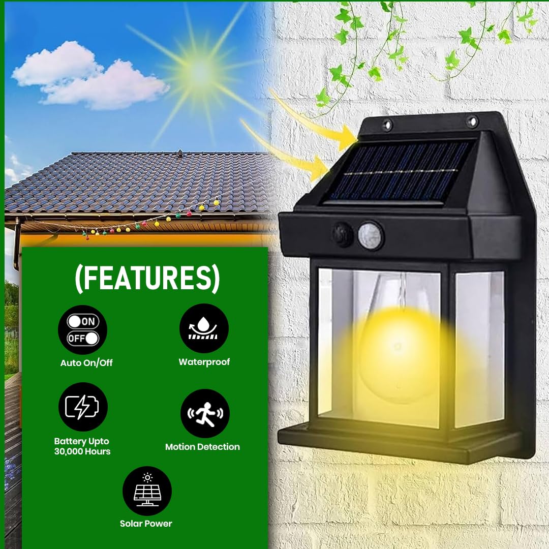 PIR Solar LED Outdoor Wall Light with Motion Sensor