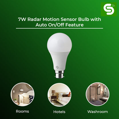 Motion Sensor Bulb | Radar Motion Sensor Bulb with Auto on/off feature | B22 | 7W