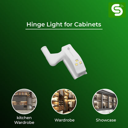Hinge Light for Cabinets, Esysense Hinge Light with Battery
