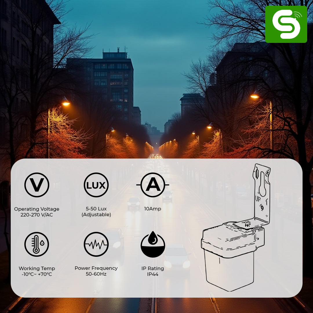 Pole Mount Photocell Sensor Switch  | 10A | IP44 | Pole Mount | Day-Night Sensor
