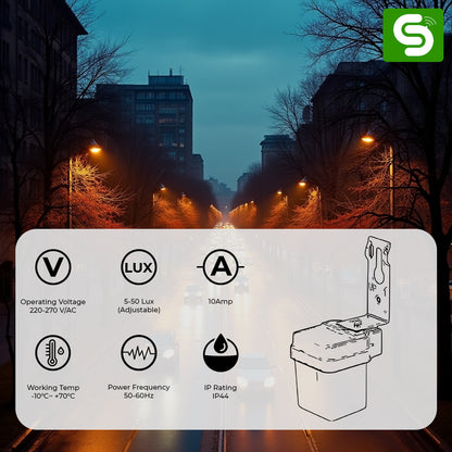 Pole Mount Photocell Sensor Switch  | 10A | IP44 | Pole Mount | Day-Night Sensor