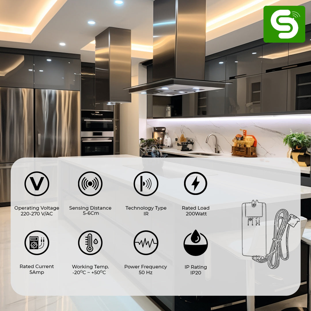 Wardrobe and Cabiner IR sensor | Compact IR Motion Sensor for Wardrobe and Cabinets | ESY-M20
