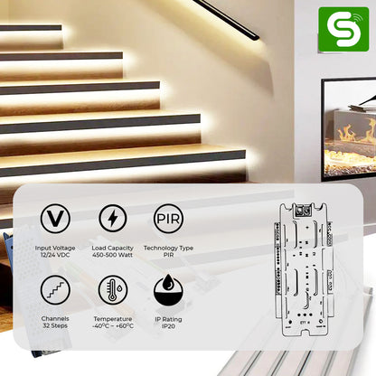 32 Channel Staircase Controller | PIR Motion Sensor Controller | 12/24V DC | PIR Technology | 500W Capacity | ESY-P29