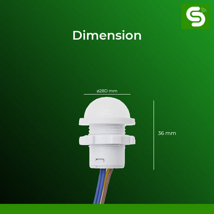 Non Adjustable Mini PIR Sensor | 110V - 270V AC Auto On/Off PIR Motion Sensor | Upto 4M Detection Range |  ESY-P39