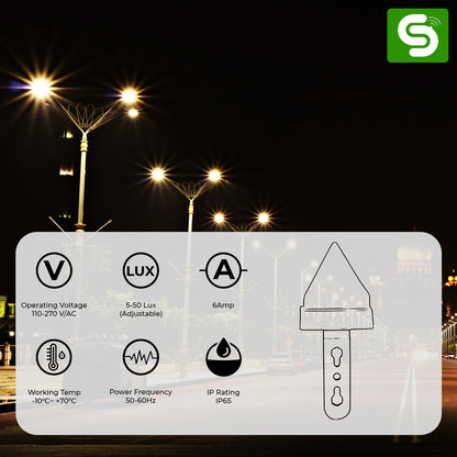 Auto On/Off Day/Night Photocell Sensor | 220 V LDR Sensor Switch | IP65 Weather Proof 16A LDR Sensor