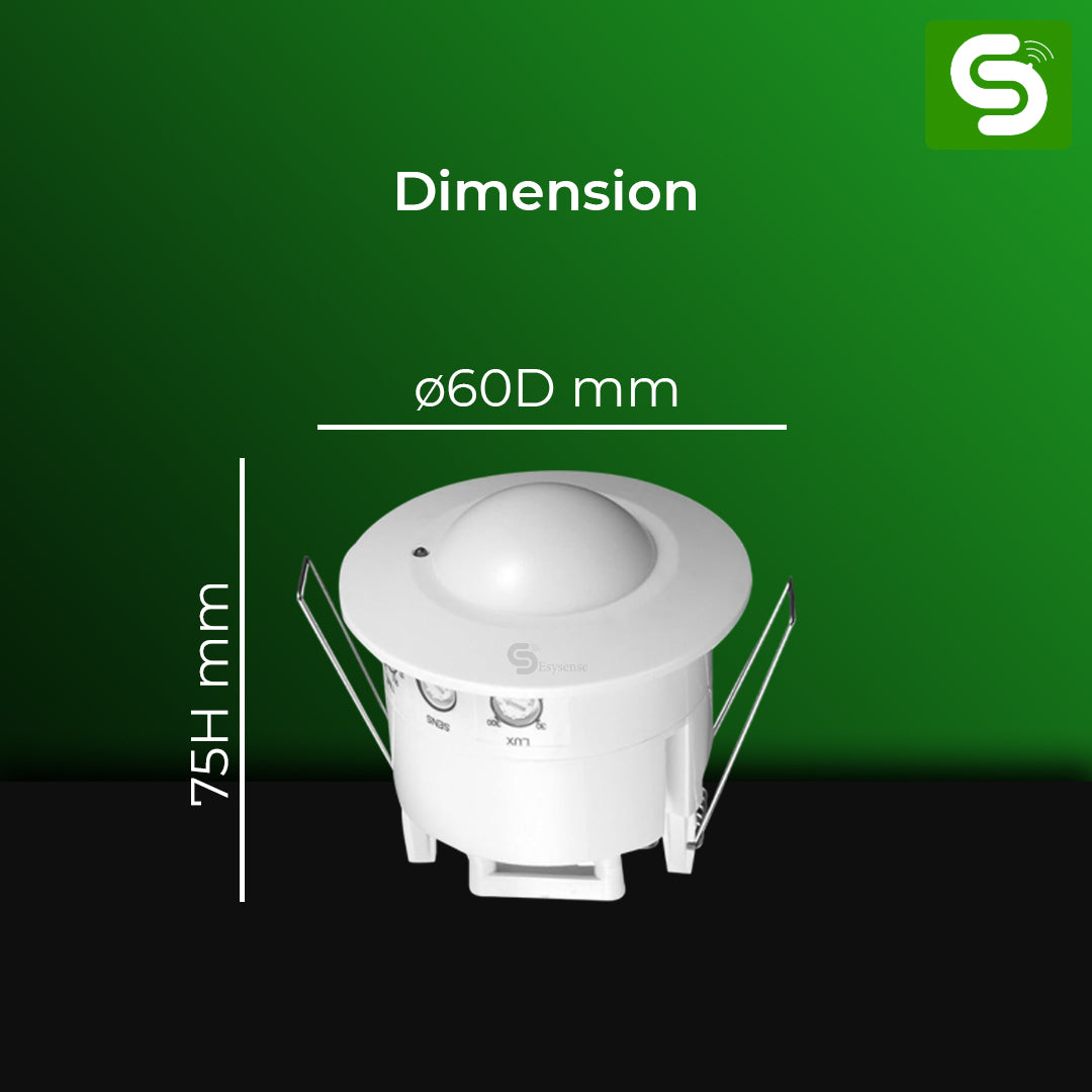 Compact 5.8GHz Microwave Sensor Dimensions 120mm Diameter and 50mm Height