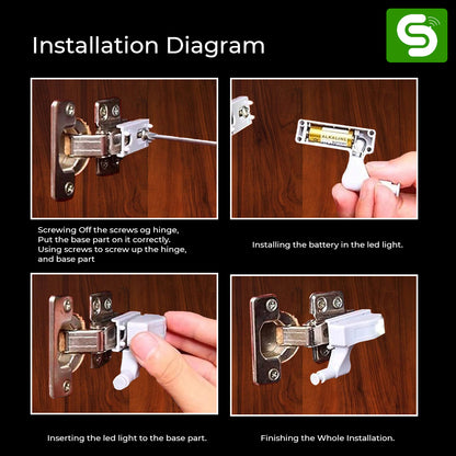 Hinge Light for Cabinets, Esysense Hinge Light with Battery