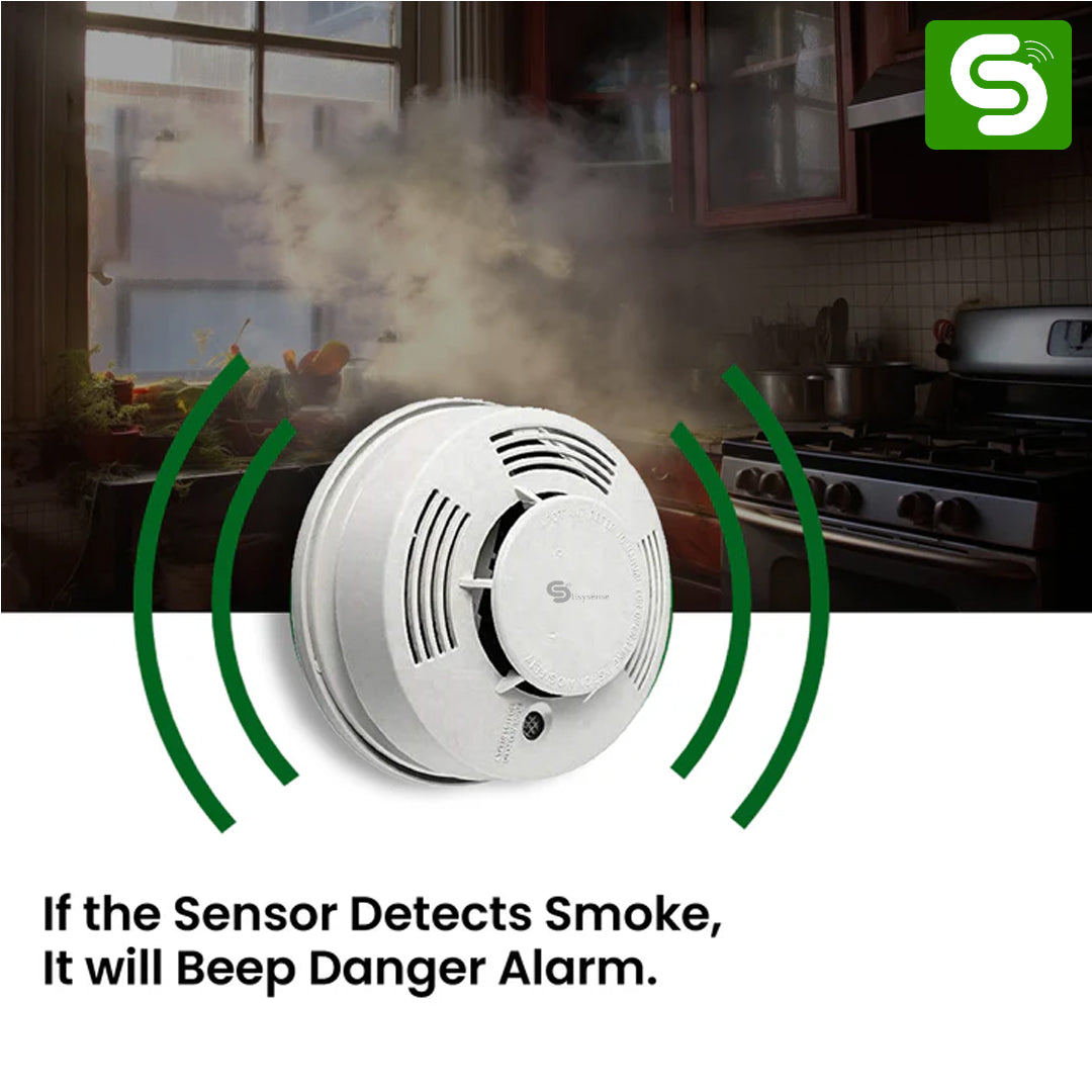Independent Smoke Detector | 85DB Alarm | 9V DC Battery Powered | Smoke Detector Alarm Security Sensor |  ESY-M28