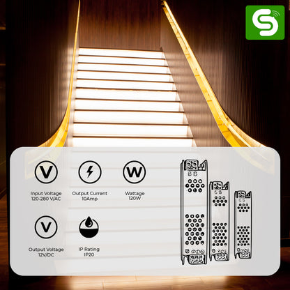 Step Staircase Controller Sensor Kit, 5 Meter LED Strip x 8 Roll Strips