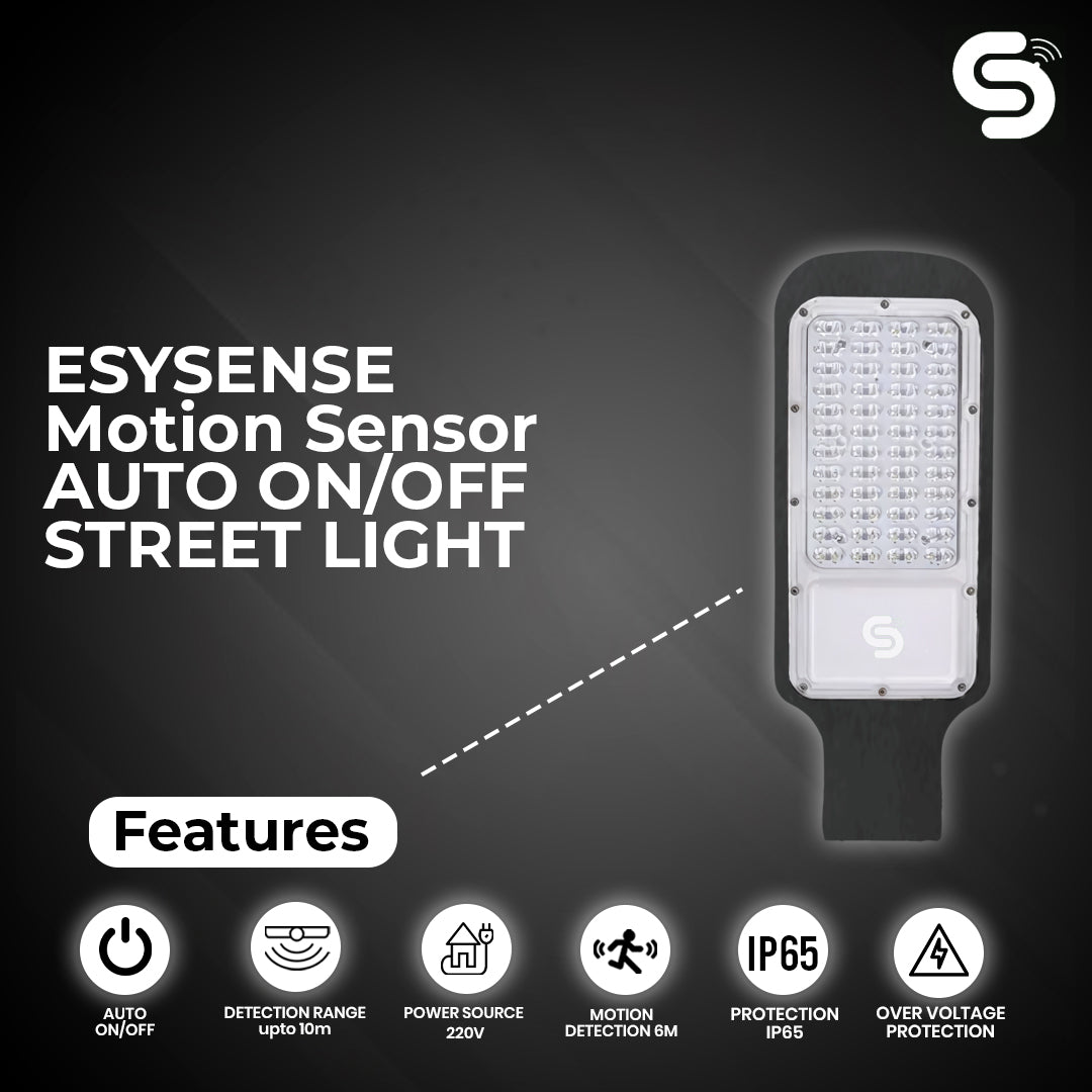 ESYSENSE | Motion Sensor Street Light | Auto On/Off | IP65 | 50W