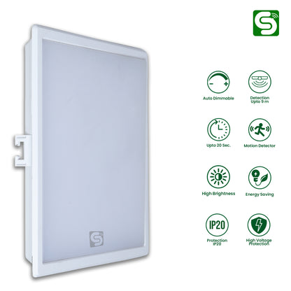 ESYSENSE| Auto Dimmable| False Ceiling Mount| Square Panel light| 12W| 6500k