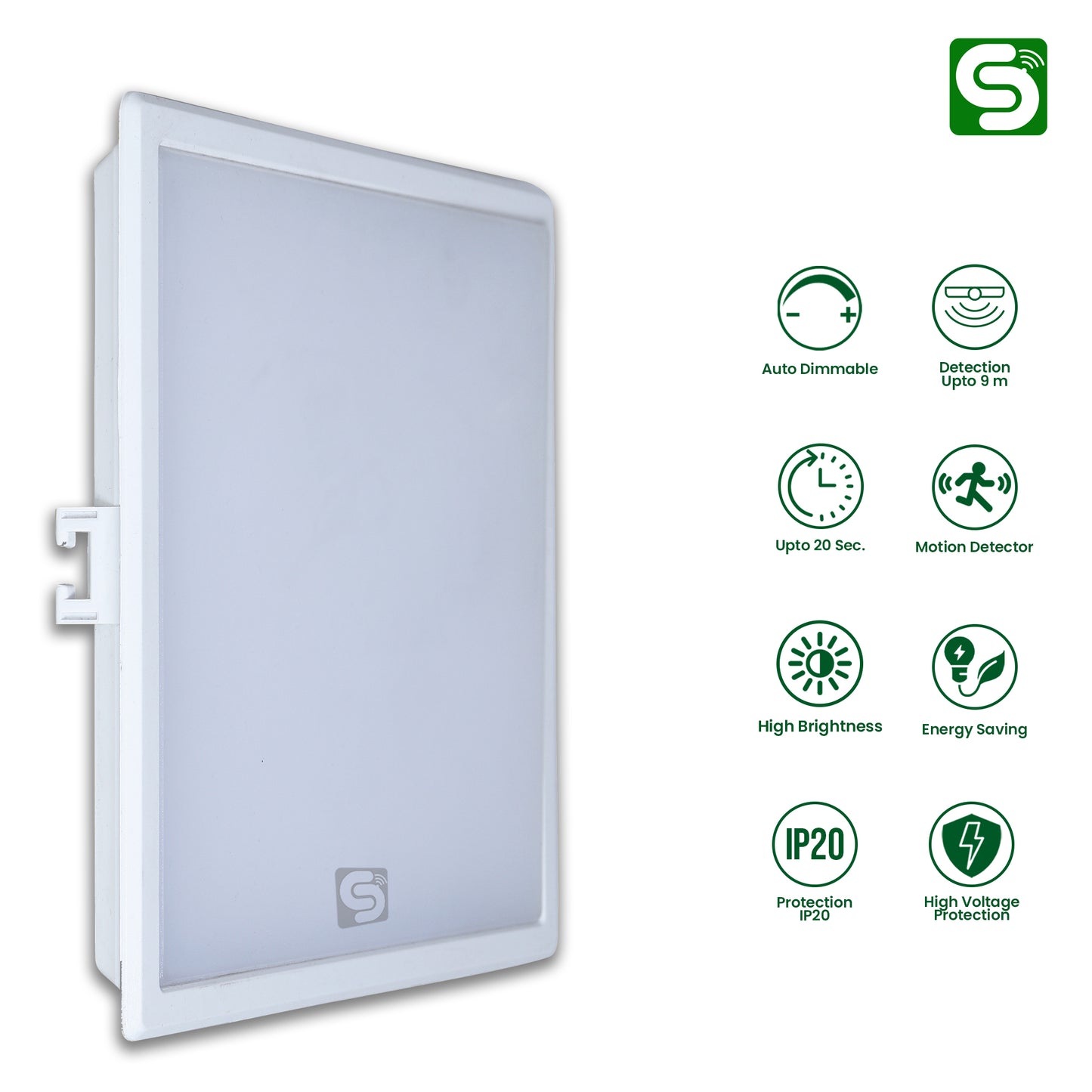 ESYSENSE| Auto Dimmable| False Ceiling Mount| Square Panel light| 15W| 6500k