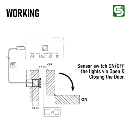 Wardrobe Sensor/Cabinet Sensor | Single Door Sensor DC | Detection Range UpTo 7-9 CM