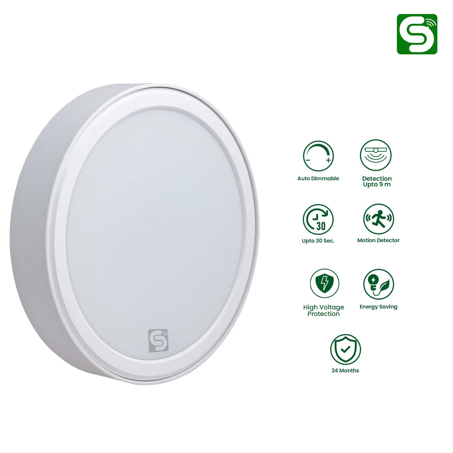 ESYSENSE | Auto Dimmable | Surface Mount | Round Panel light | 15W | 6500k