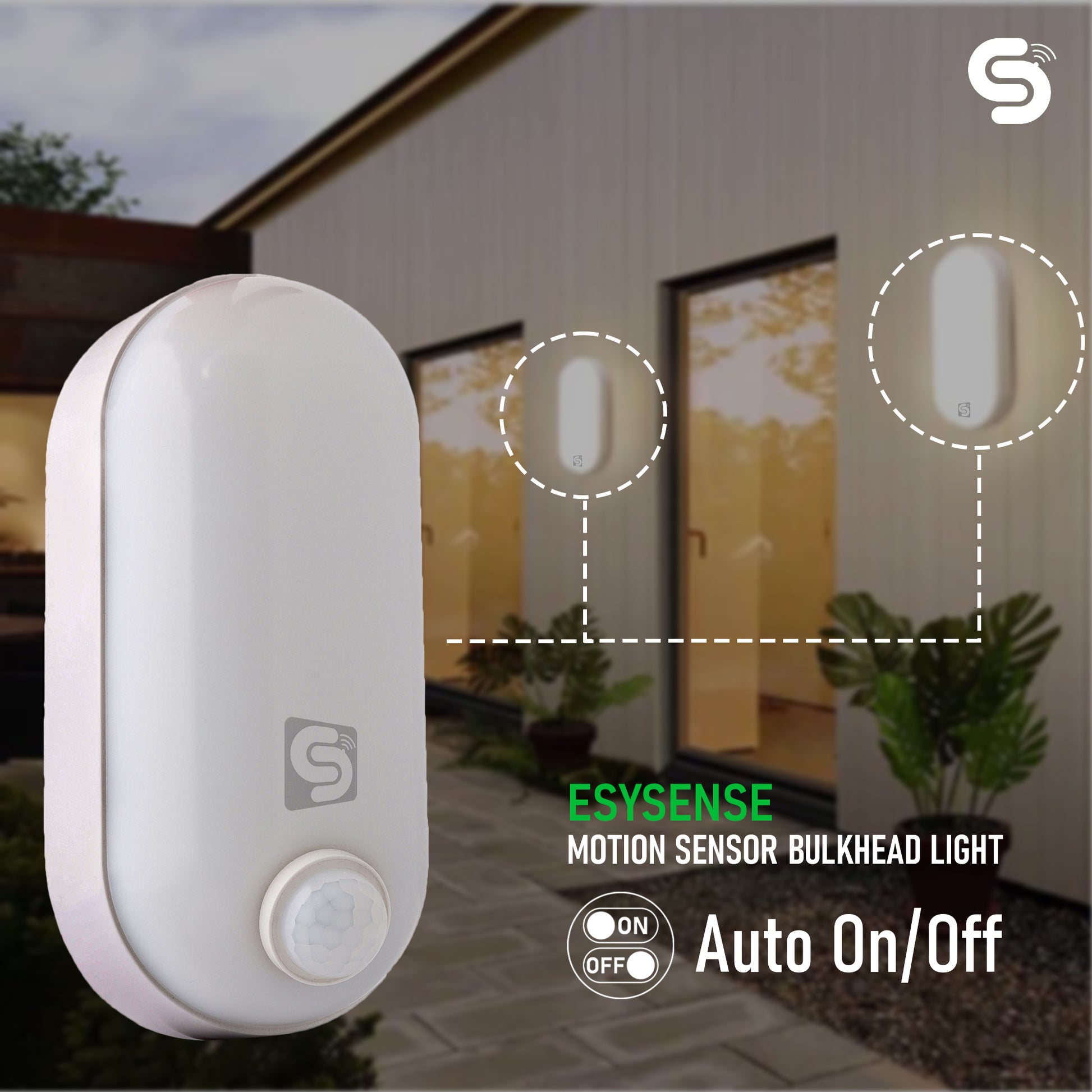 Bulkhead PIR Sensor Waterproof Auto On-Off