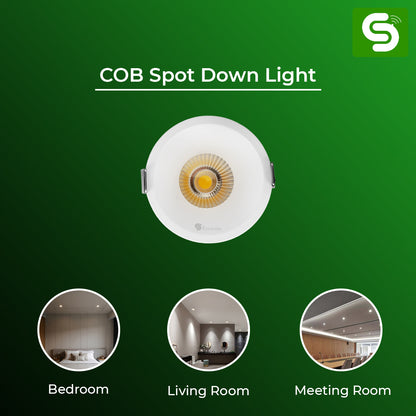 glare free 60 degree beam angle warm white COB LED downlight living room bedroom
