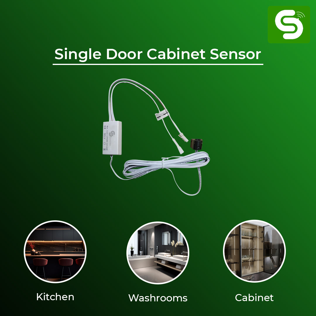 12V-24V DC Cabinet Door Sensor Wiring and 5-6cm Detection Range Diagram