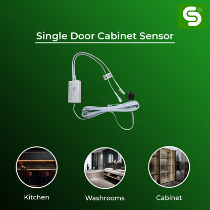 12V-24V DC Cabinet Door Sensor Wiring and 5-6cm Detection Range Diagram