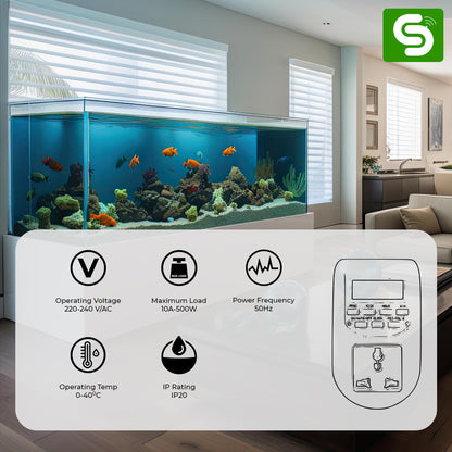 digital timer switch 16 on off programmes programmable schedule display lighting automation India