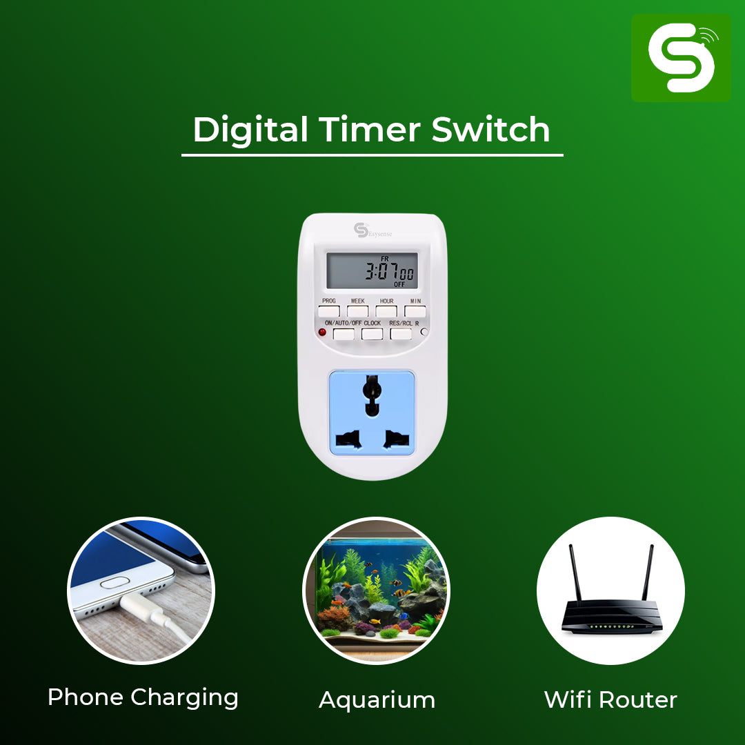 digital timer switch for automatic lights exhaust fan signboard appliance schedule control India