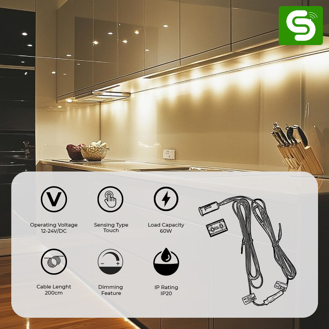 touchless hand gesture IR sensor cabinet wardrobe 8cm range smart dimming IP20 India