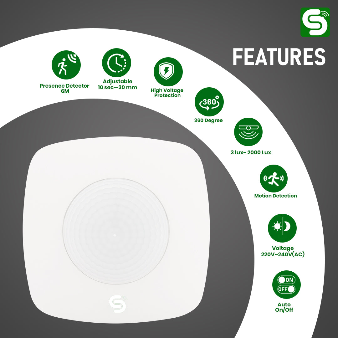 ESYSENSE | PIR Sensor with Remote | Ceiling Sensor