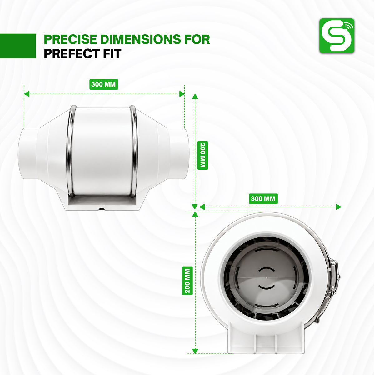 ESYSENSE Esy- Flow14-8 Inch Inline Duct Fan – Ultra Silent High-Airflow Ventilation Fan