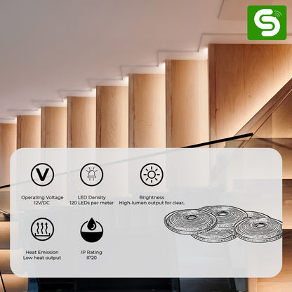 24V_DC_LED_Strip_Light_240_LEDs_per_Meter_LED_Strip_High_Brightness_24V_LED_Strip_Light_Indoor_LED_Strip_Light_IP20_Flexible_24V_LED_Strip_Lighting_5_Meter_LED_Strip_Roll_Energy_Efficient_24V_LED_Strip_COB_Style_High_Density_LED_Strip_LE