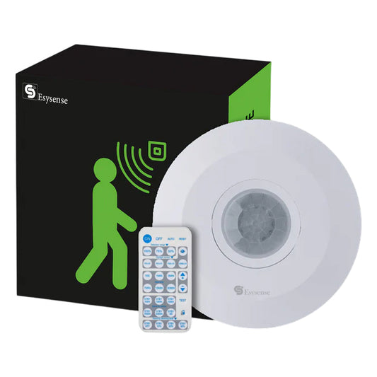 PIR indoor presence sensor with remote up to 8m

ESYSENSE ESY-P24 indoor PIR presence detector

PIR occupancy sensor for indoor lighting automation

Remote-controlled PIR presence sensor for home and office

Energy saving indoor PIR sensor with 8m detection range

PIR presence detector with remote for ceiling and wall mounting